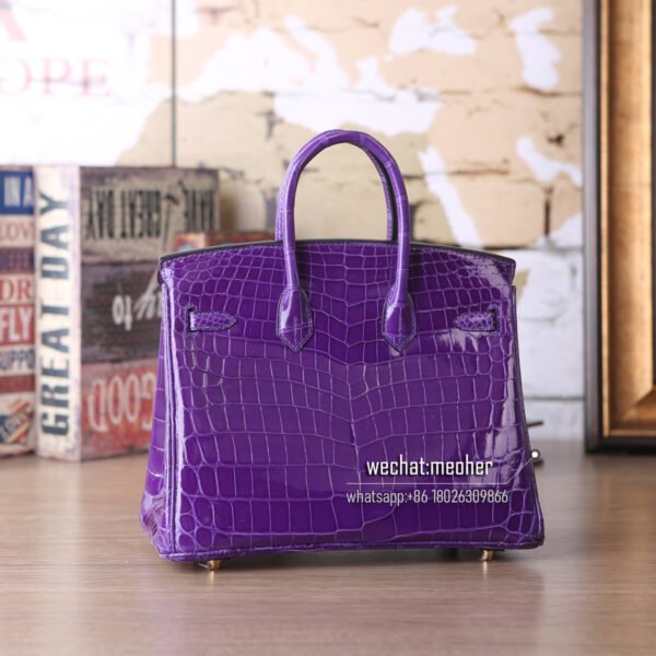Hermes crocodile birkin 25cm violet - Image 2