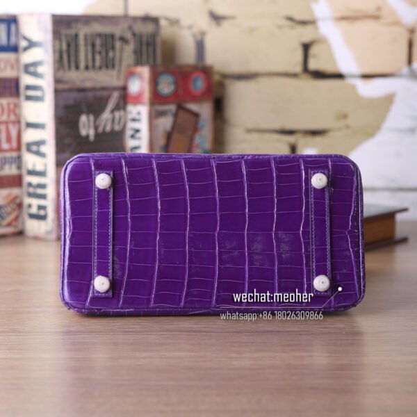 Hermes crocodile birkin 25cm violet - Image 5