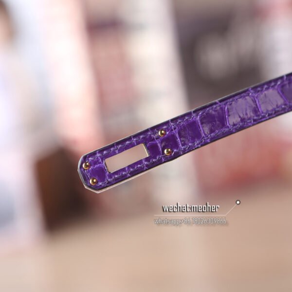Hermes crocodile birkin 25cm violet - Image 6