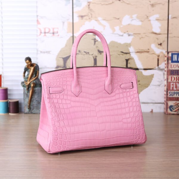 Hermes crocodile bag birkin 30cm pink - Image 3
