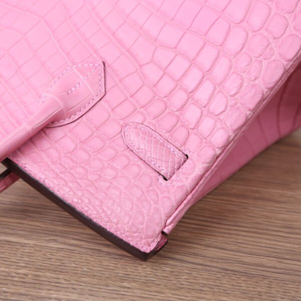 Hermes crocodile bag birkin 30cm pink - Image 4