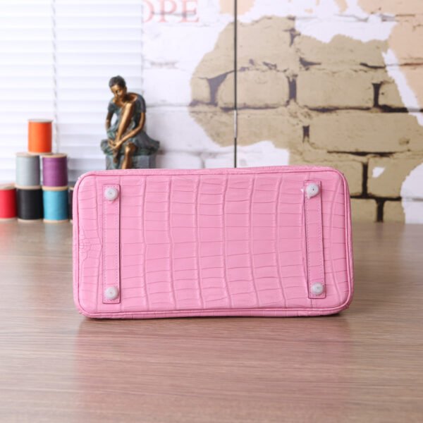Hermes crocodile bag birkin 30cm pink - Image 5
