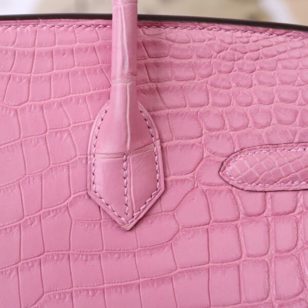 Hermes crocodile bag birkin 30cm pink - Image 7