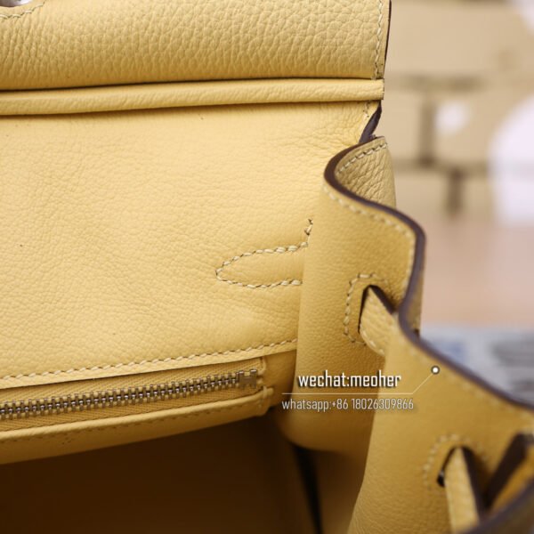 Hermes togo birkin 25cm 1Z jaune poussin - Image 7