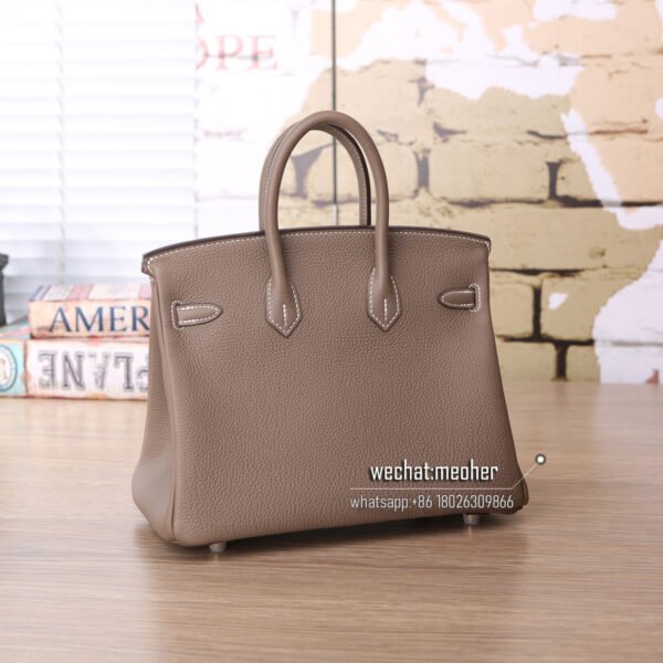 Hermes togo birkin 25cm c18 etoupe/Pink inside - Image 2