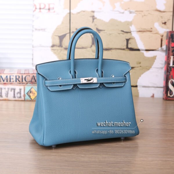 hermes togo birkin 25cm jean blue