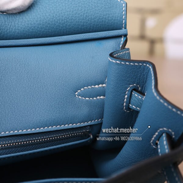 Hermes togo birkin 25cm blue jean - Image 7