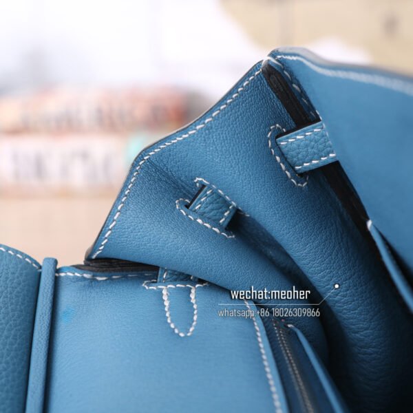 Hermes togo birkin 25cm blue jean - Image 8