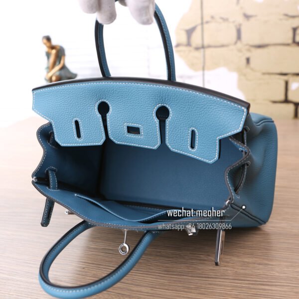 Hermes togo birkin 25cm blue jean - Image 9