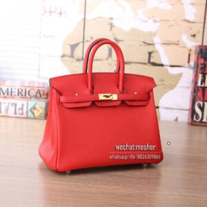 hermes togo birkin 25cm Q5 rouge casaque