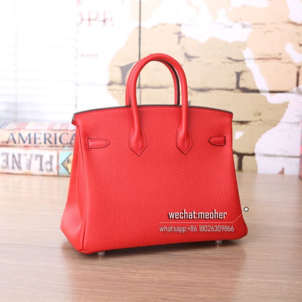 Hermes togo birkin 25cm Q5 rouge casaque GHW - Image 3
