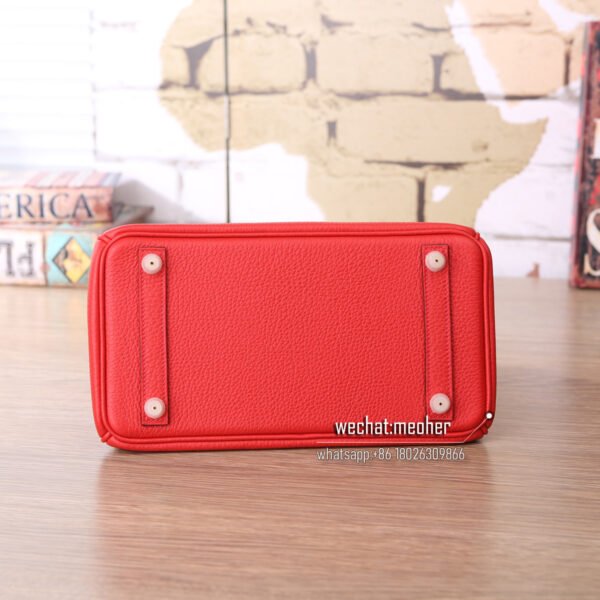 Hermes togo birkin 25cm Q5 rouge casaque GHW - Image 5