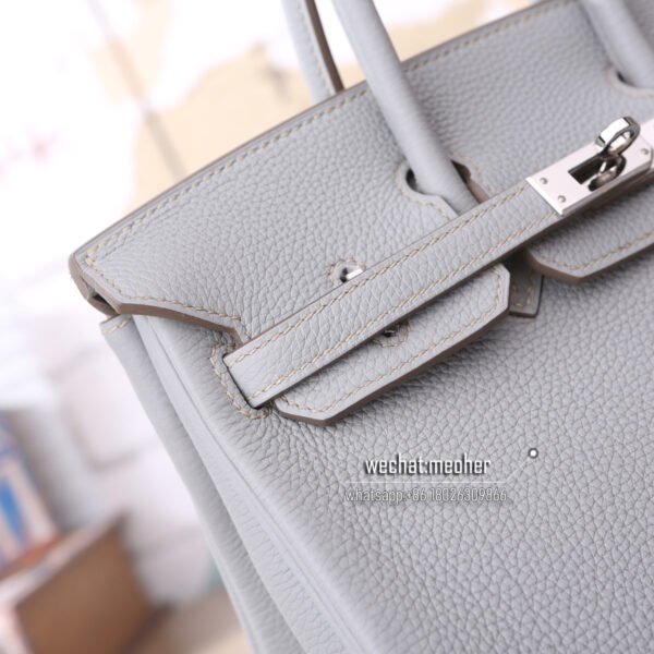 Hermes togo birkin 25cm J7 blue lin - Image 4