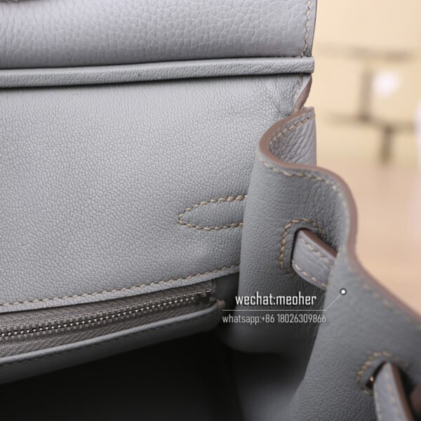 Hermes togo birkin 25cm J7 blue lin - Image 7