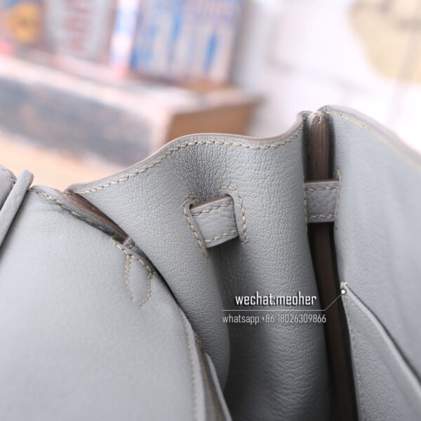 Hermes togo birkin 25cm J7 blue lin - Image 8