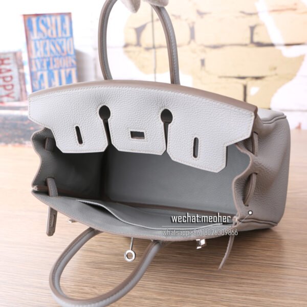 Hermes togo birkin 25cm J7 blue lin - Image 9