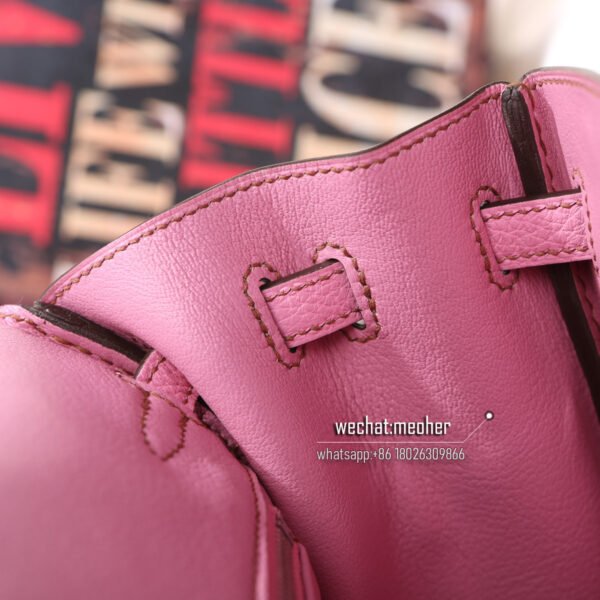 Hermes togo birkin 25cm 5p pink/ck81 gris tourtellere - Image 8