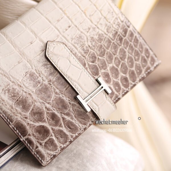 Hermes crocodile short bearn wallet himalaya - Image 7