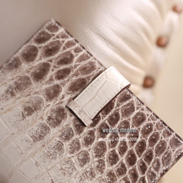 Hermes crocodile short bearn wallet himalaya - Image 5