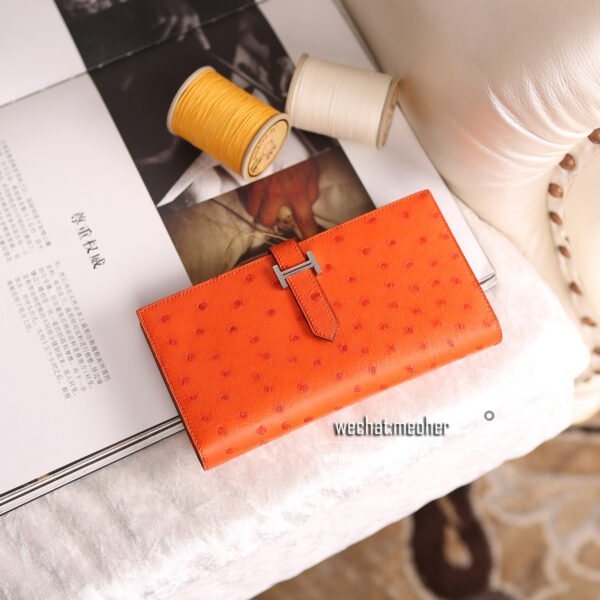Hermes ostrich bearn wallet - Image 14