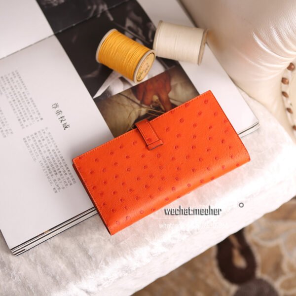 Hermes ostrich bearn wallet - Image 13