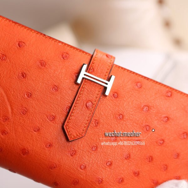 Hermes ostrich bearn wallet - Image 12