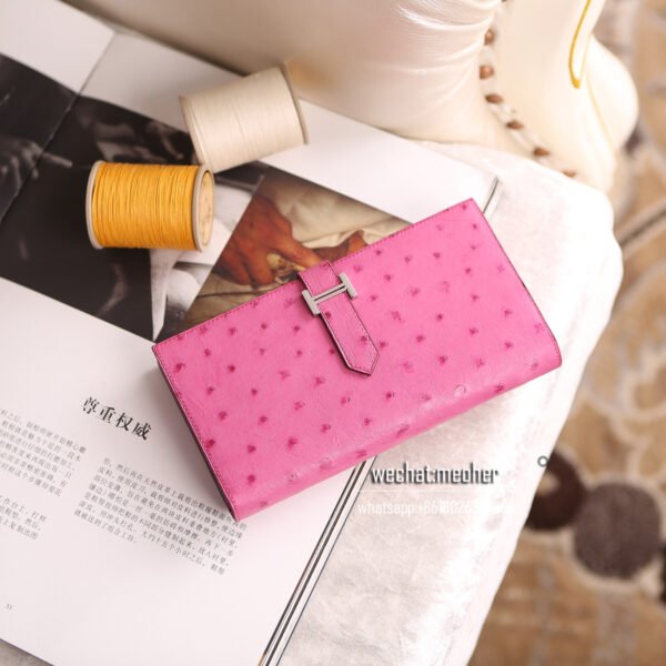 Hermes ostrich bearn wallet - Image 7