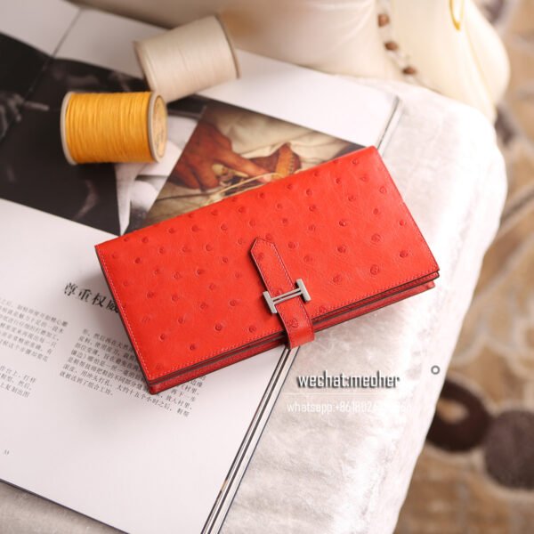 Hermes ostrich bearn wallet - Image 5
