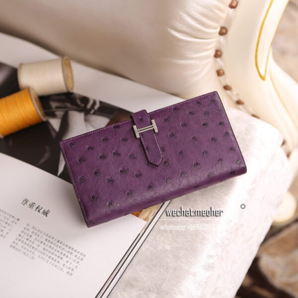 Hermes ostrich bearn wallet - Image 3