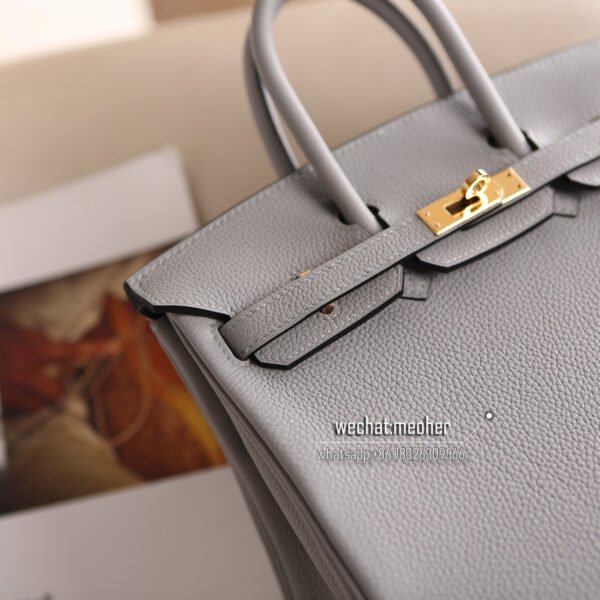 Hermes togo birkin 25cm 4z gris mouette - Image 4