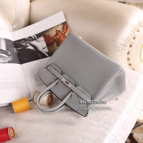 Hermes togo birkin 25cm 4z gris mouette - Image 8