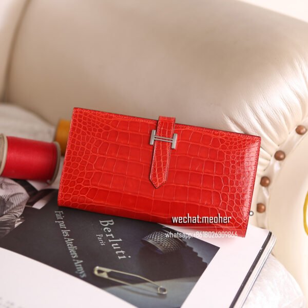 Hermes crocodile bearn wallet - Image 12