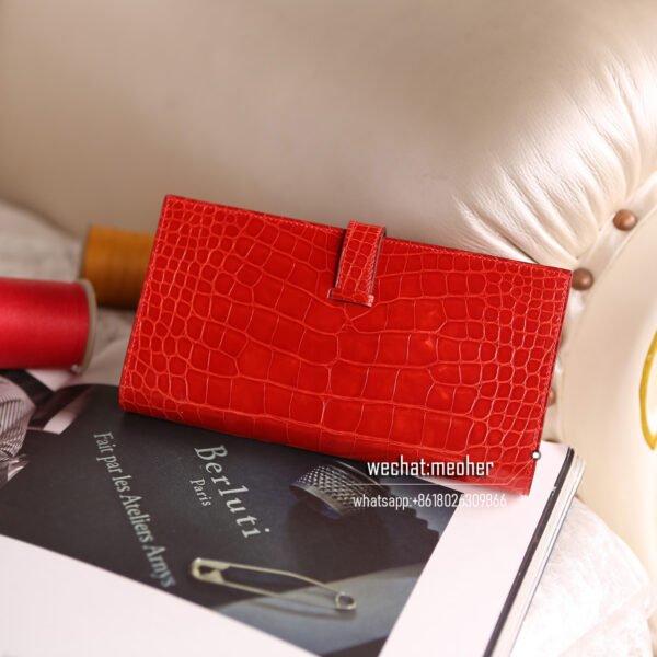 Hermes crocodile bearn wallet - Image 11