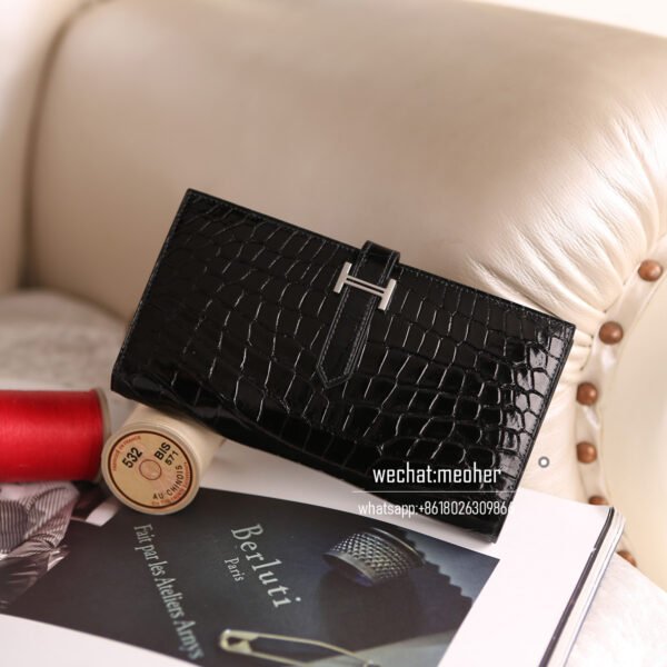 Hermes crocodile bearn wallet - Image 10