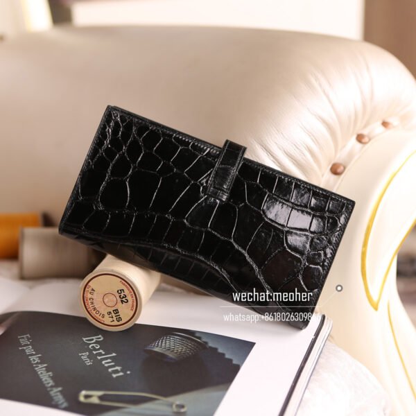 Hermes crocodile bearn wallet - Image 9