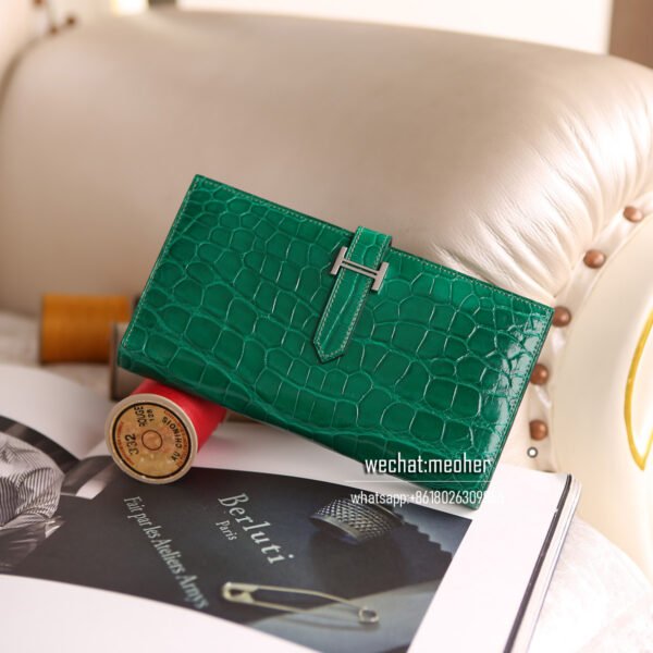 Hermes crocodile bearn wallet - Image 8