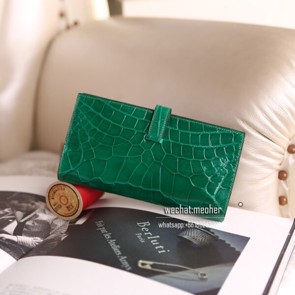 Hermes crocodile bearn wallet - Image 7