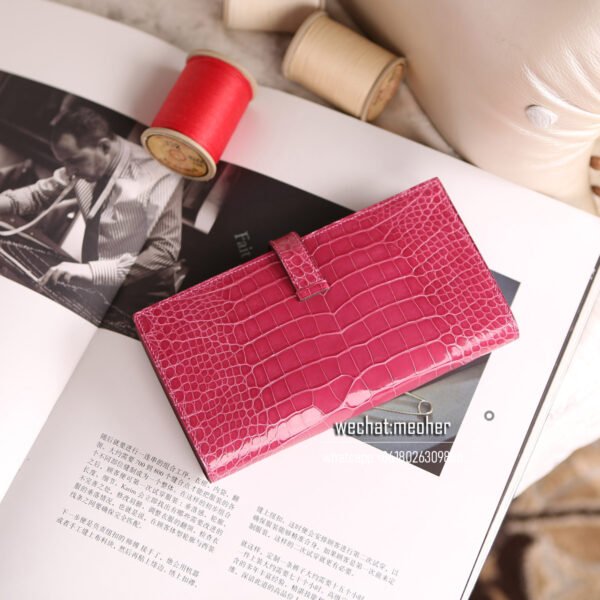 Hermes crocodile bearn wallet - Image 5