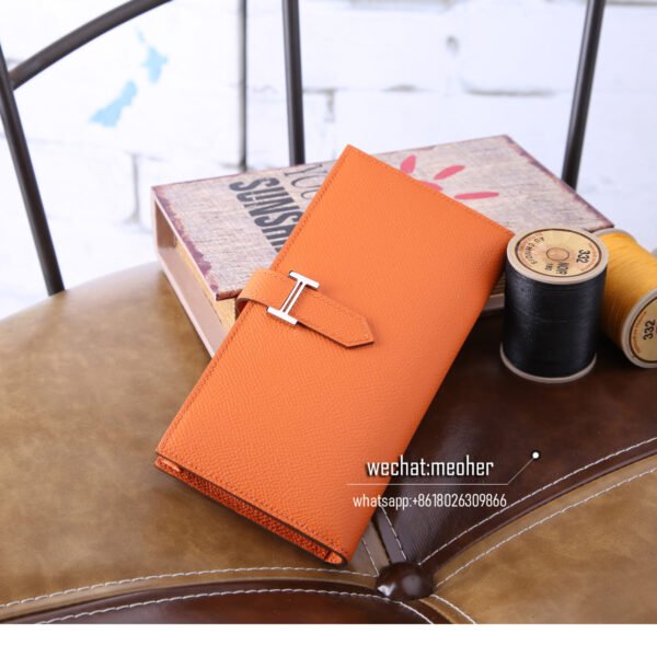 Hermes epsom bearn wallet orange - Image 11