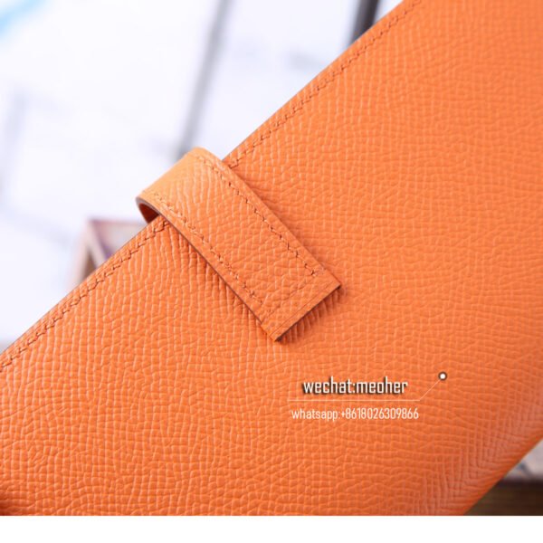 Hermes epsom bearn wallet orange - Image 9