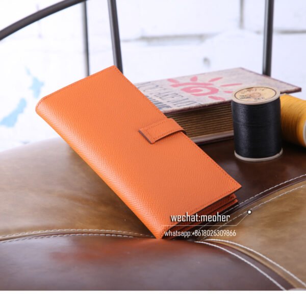 Hermes epsom bearn wallet orange - Image 8