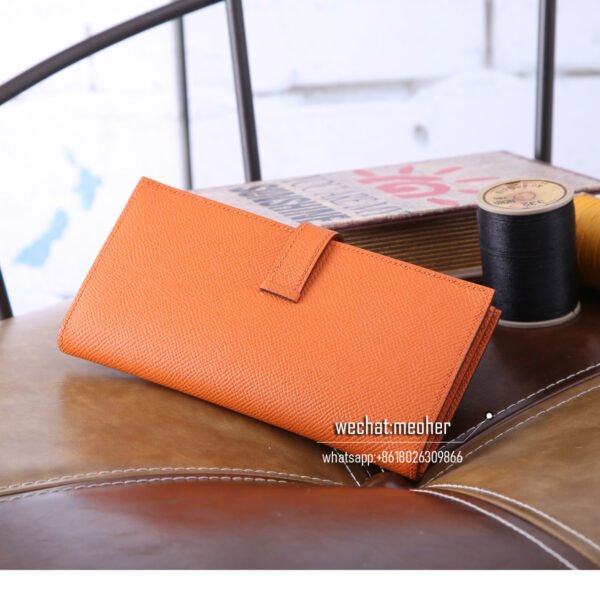 Hermes epsom bearn wallet orange - Image 7