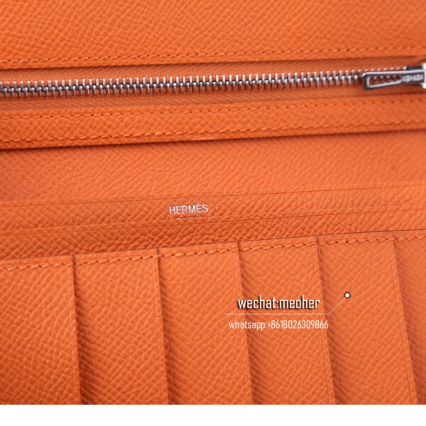 Hermes epsom bearn wallet orange - Image 5