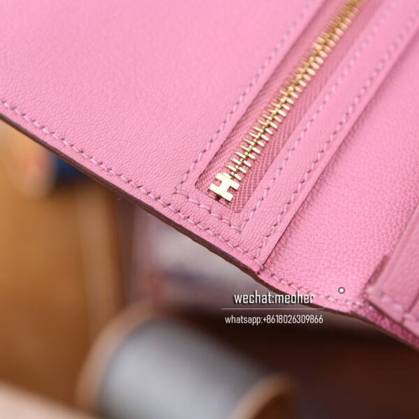 Hermes lizard bearn wallet pink - Image 7