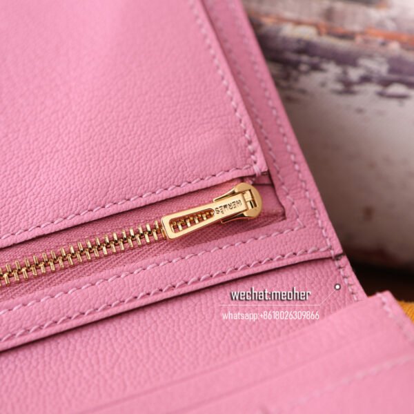 Hermes lizard bearn wallet pink - Image 4