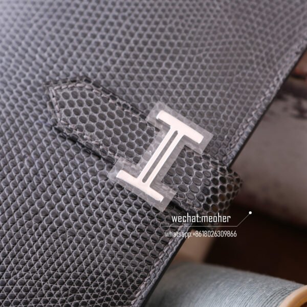 Hermes lizard bearn wallet etain - Image 8