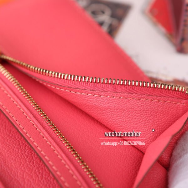 Hermes crocodile bearn wallet rose lipstick - Image 2