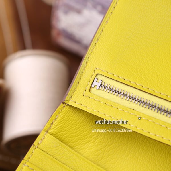 Hermes crocodile bearn wallet lemon - Image 6