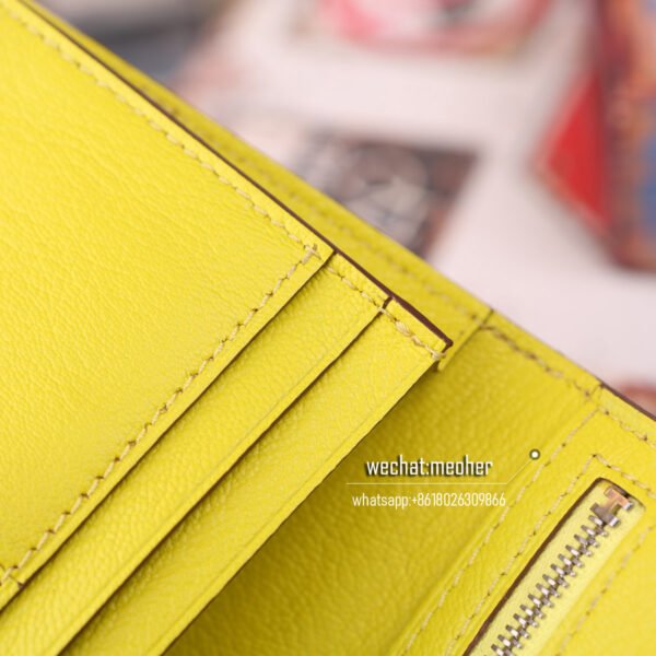 Hermes crocodile bearn wallet lemon - Image 5