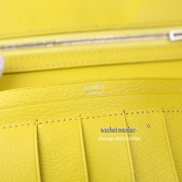 Hermes crocodile bearn wallet lemon - Image 4